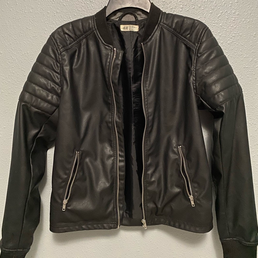 Xs Faux h&m leather jacket